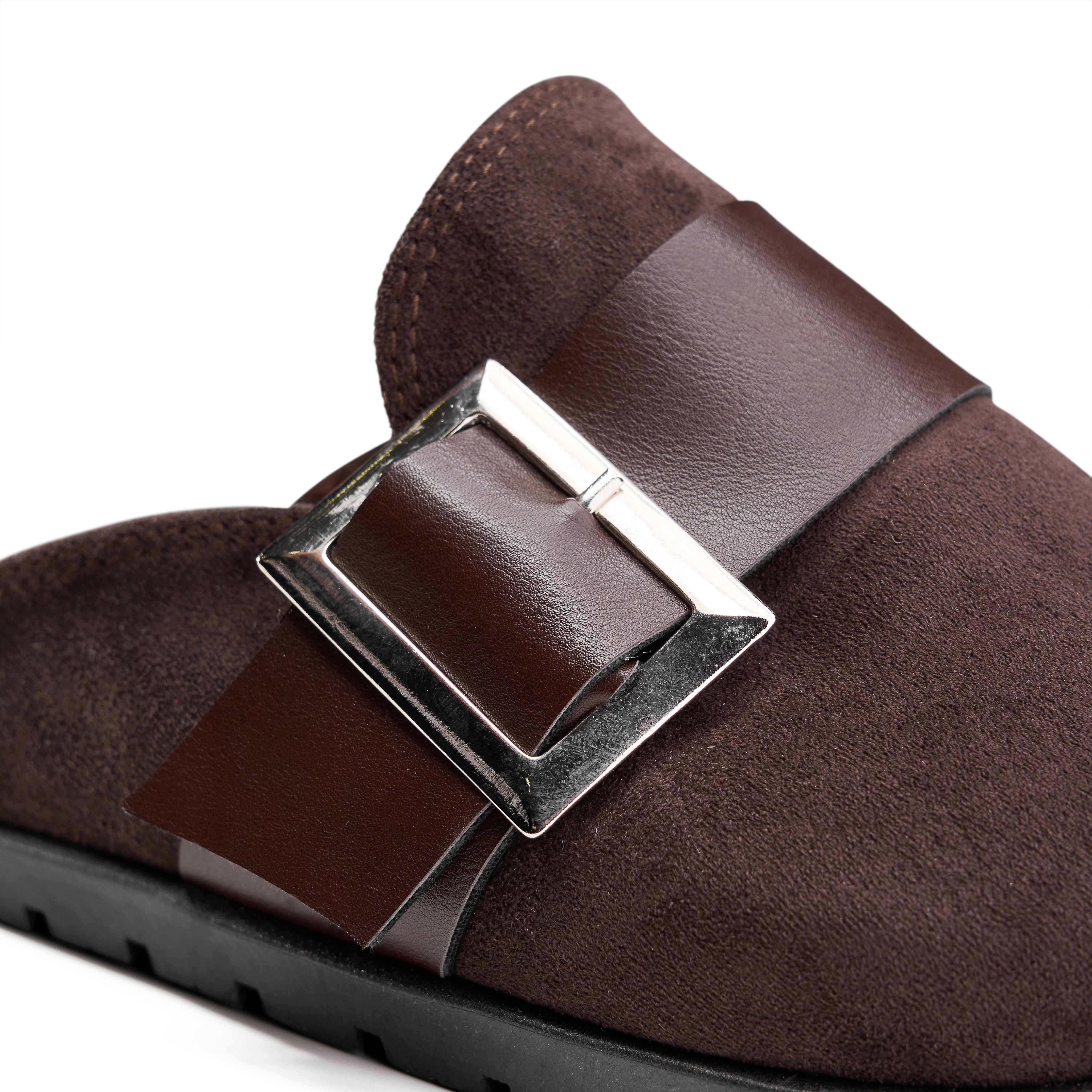 Buckle-Strap Comfort Clog - Brown