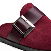 Buckle-Strap Comfort Clog - Maroon