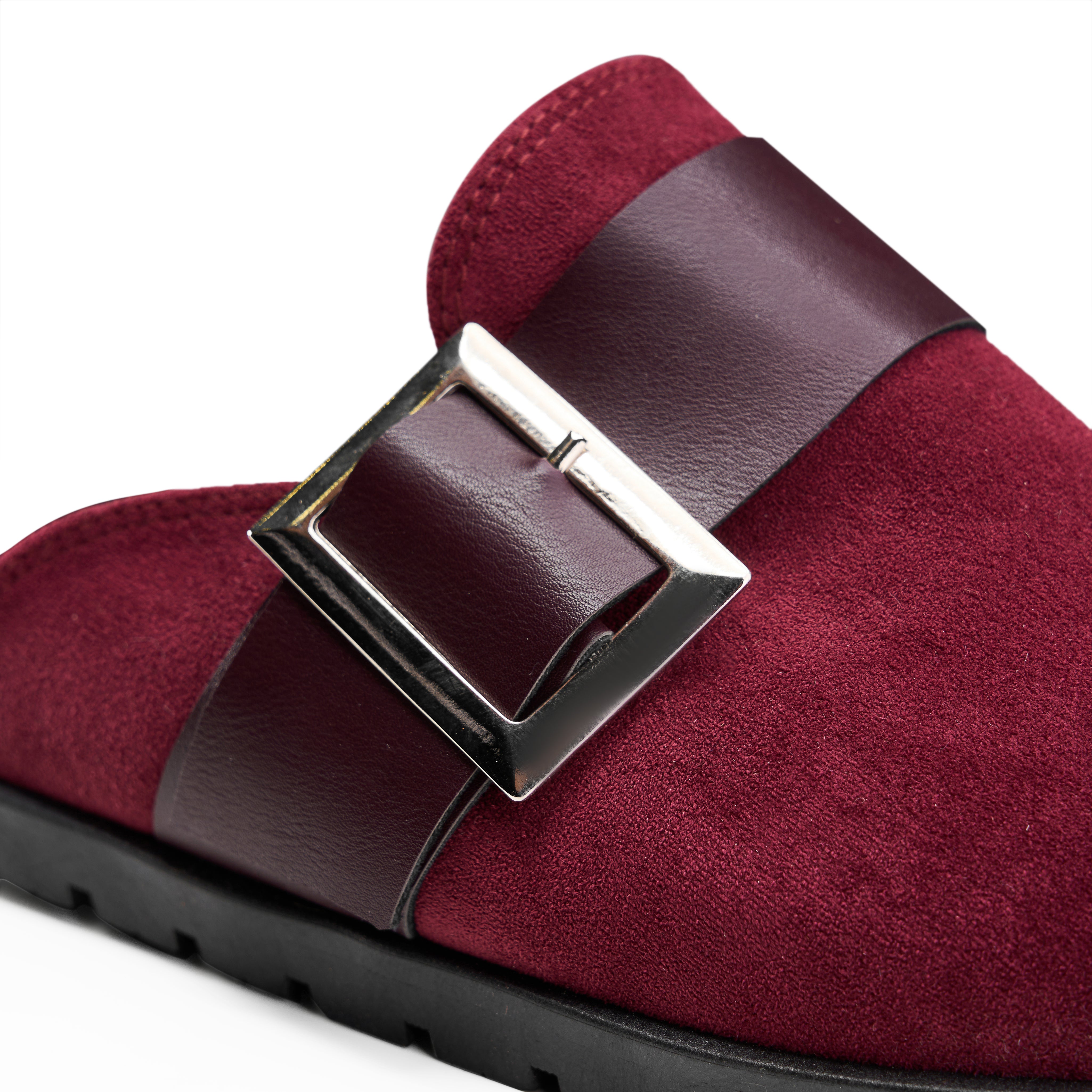 Buckle-Strap Comfort Clog - Maroon