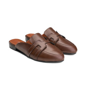 Cutout Band Flat Slide - Brown