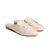 Cutout Band Flat Slide - Beige