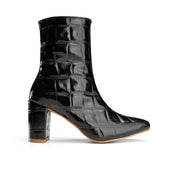 High-Heel Croc Ankle Boot - Black