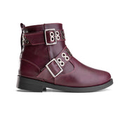 Double-Strap Riot Boot - Maroon