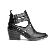 Block Heel Multi-Strap Boot - Black