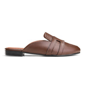 Cutout Band Flat Slide - Brown