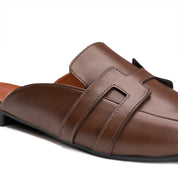 Cutout Band Flat Slide - Brown
