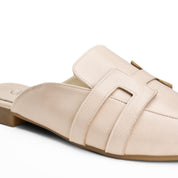 Cutout Band Flat Slide - Beige