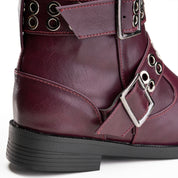 Double-Strap Riot Boot - Maroon