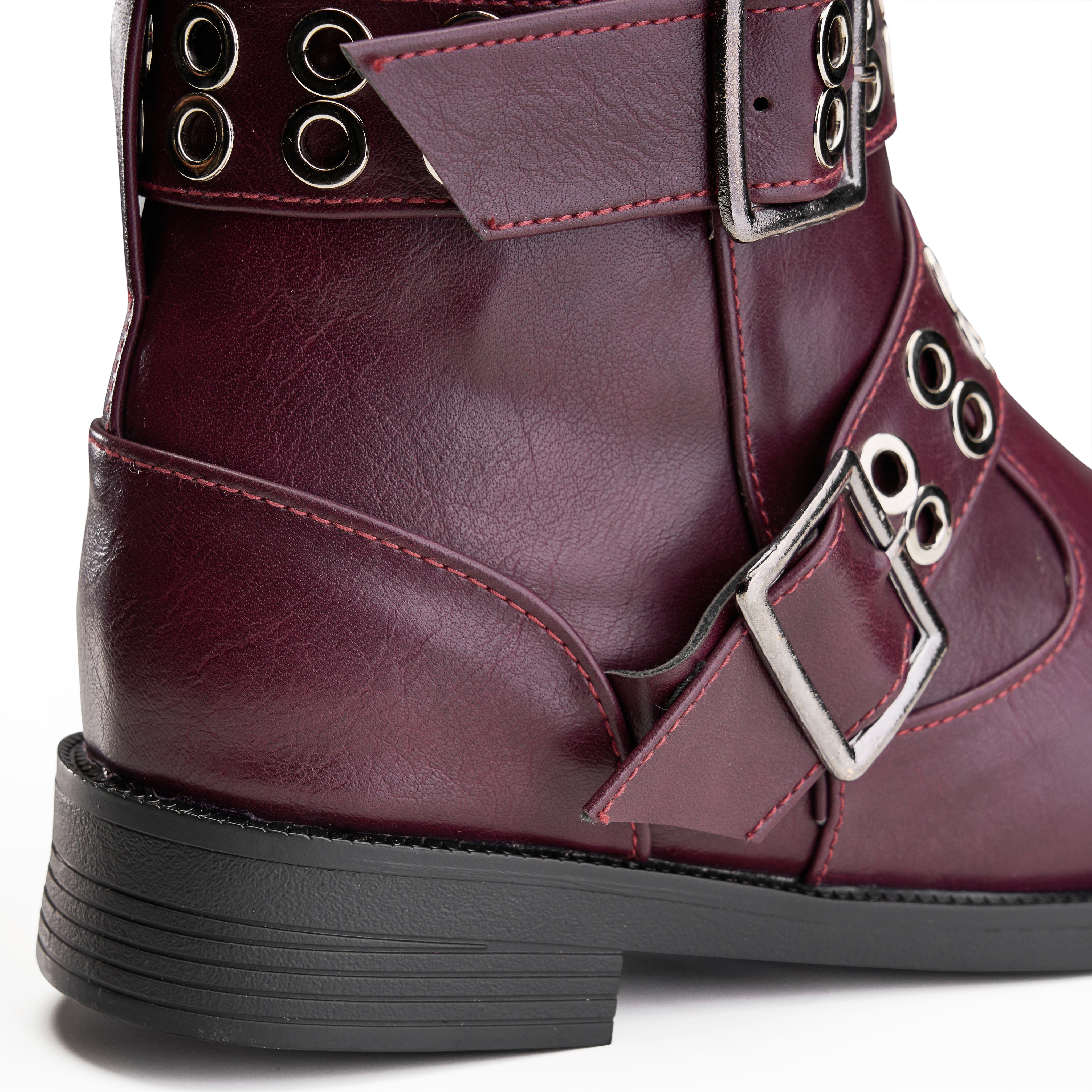 Double-Strap Riot Boot - Maroon