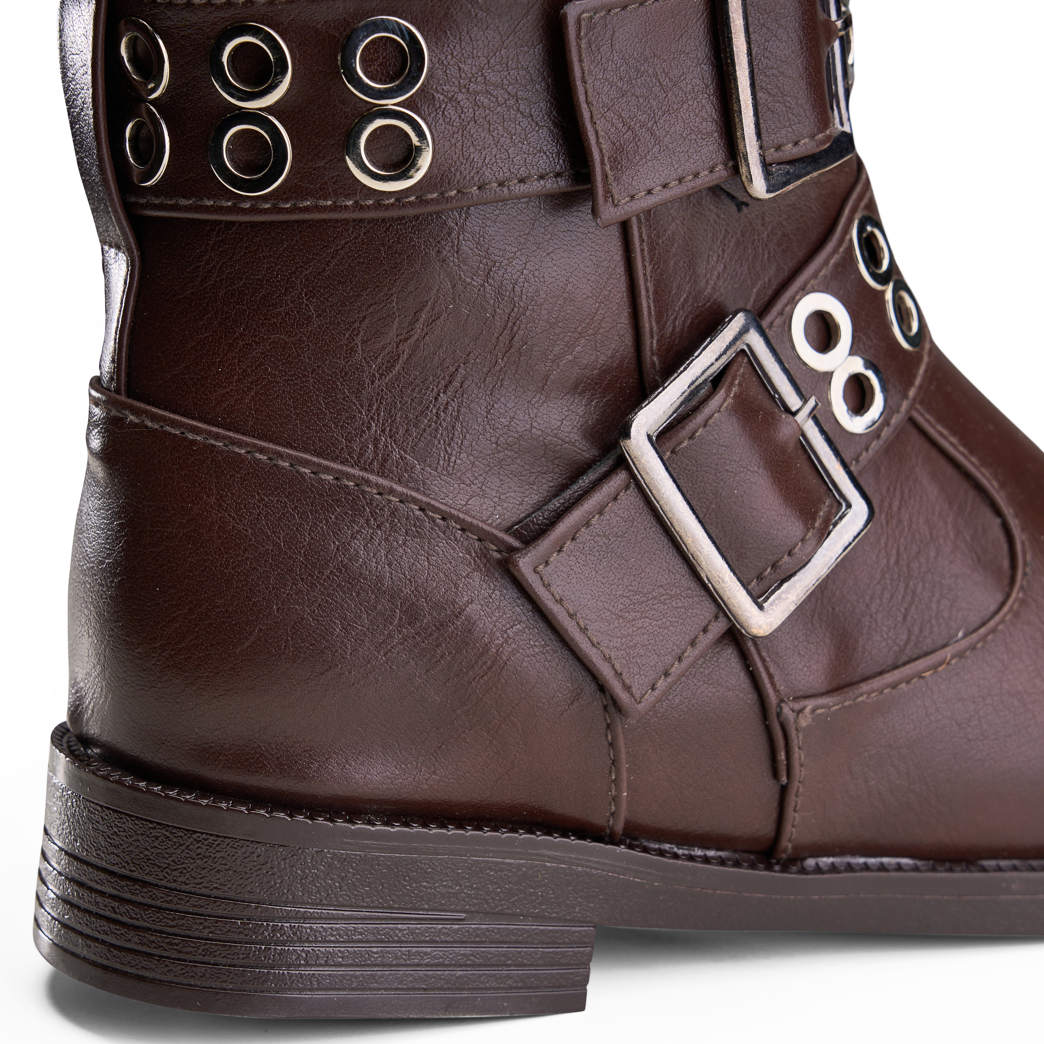 Double-Strap Riot Boot - Brown