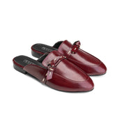 Stud Detail Loafer Mule - Maroon
