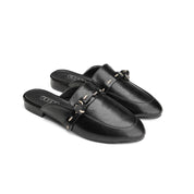 Stud Detail Loafer Mule - Black