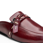 Stud Detail Loafer Mule - Maroon