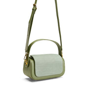 Dual-Texture Flap-Over Bag - Green
