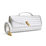 Braided Crossbody Envelope - silver