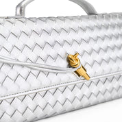Braided Crossbody Envelope - silver