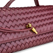 Braided Crossbody Envelope - Maroon