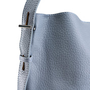 Pebbled Bucket Bag With Pouch - baby blue