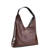 Contrast Shoulder Tote - black-brown