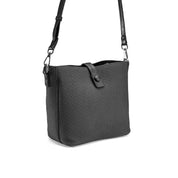 Woven Textile Bucket Crossbody - Black