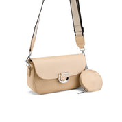 Two-Tone Flap Crossbody - Beige