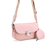 Two-Tone Flap Crossbody - pink