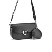 Two-Tone Flap Crossbody - Black