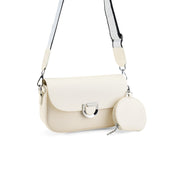 Two-Tone Flap Crossbody - white