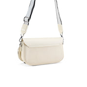 Two-Tone Flap Crossbody - white