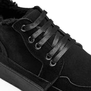 Sherpa-Trimmed High-Top Sneaker Boot - Black