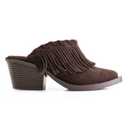 Chunky Heeled Loafer Mule - Brown
