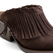 Chunky Heeled Loafer Mule - Brown