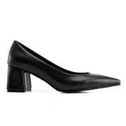 Mid-Heel Pointed Pump - Black