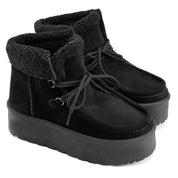 Comfy Fleece Ankle Boots - Black