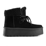 Comfy Fleece Ankle Boots - Black