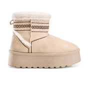 Cozy Stitch Ankle Boots - Beige