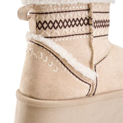 Cozy Stitch Ankle Boots - Beige