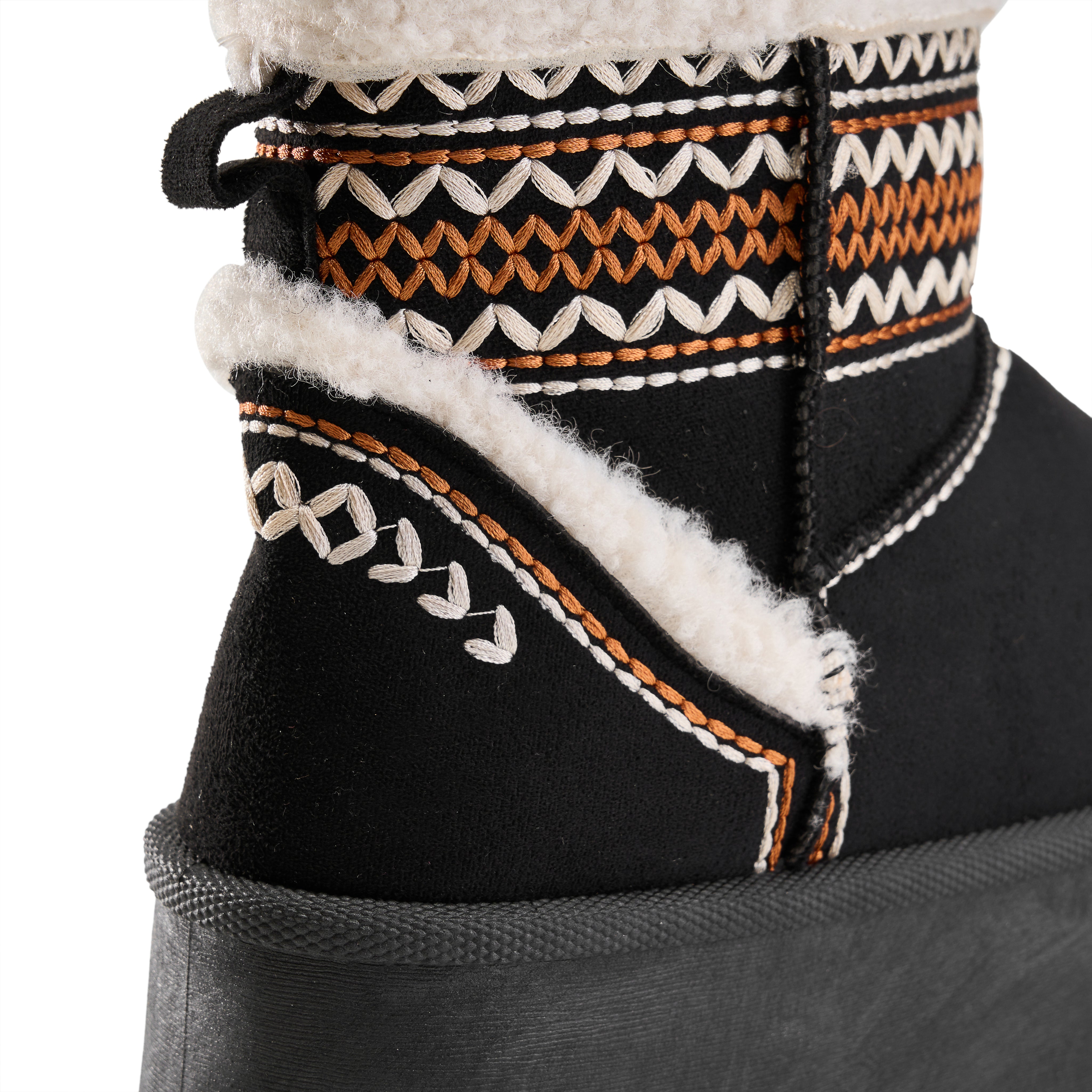 Cozy Stitch Ankle Boots - Black