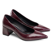 Essential Block Heel - Maroon