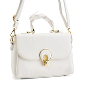 Circle-Link Crossbody Bag - White