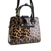 Glossy Buckle Structured Tote