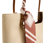 2-in-1 Textured Tote Set - Beige
