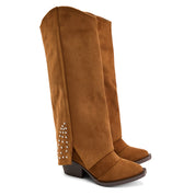 Studded Long Suede Boot - Havan