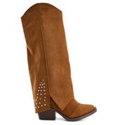 Studded Long Suede Boot - Havan