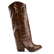 Croc-Effect Long Boot - Havan