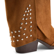 Studded Long Suede Boot - Havan