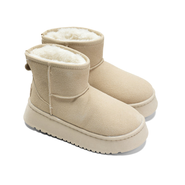 Ultra-Soft Mini Boots for Cold Weather - beige