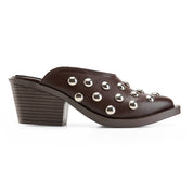 Riviera Stud Mules - Brown