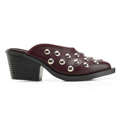 Riviera Stud Mules - Maroon