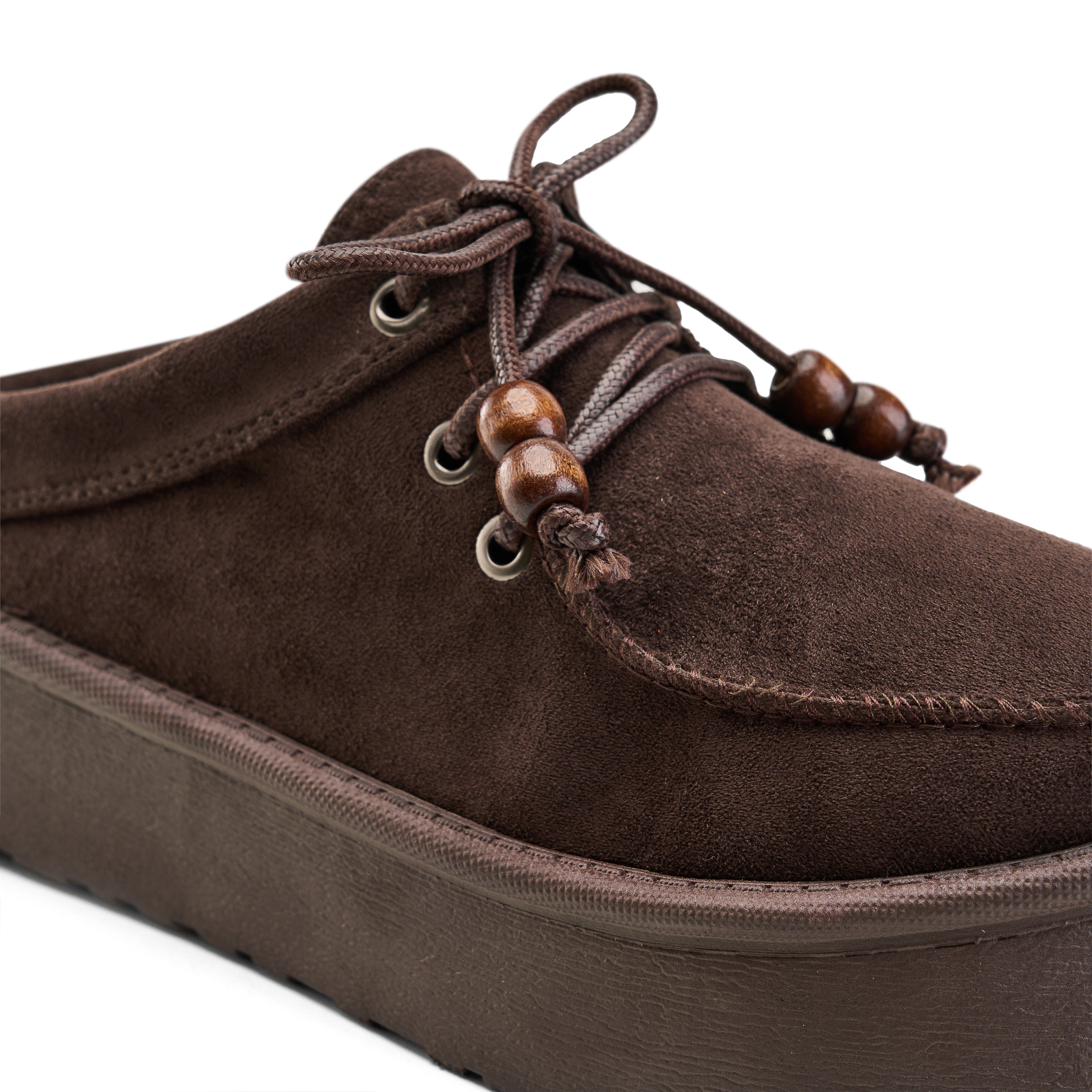 Beaded Moc-Toe Clogs - Brown